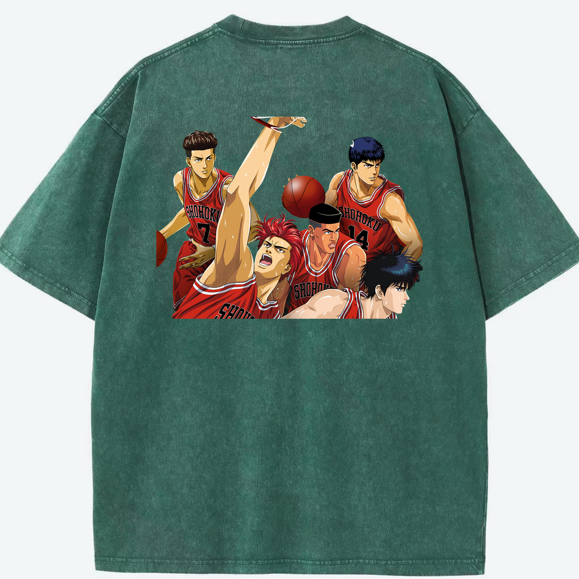 （画像用） SLAM DUNK／スラムダンク 綿100% ヴィンテージ風 半袖Tシャツ（背面プリント）